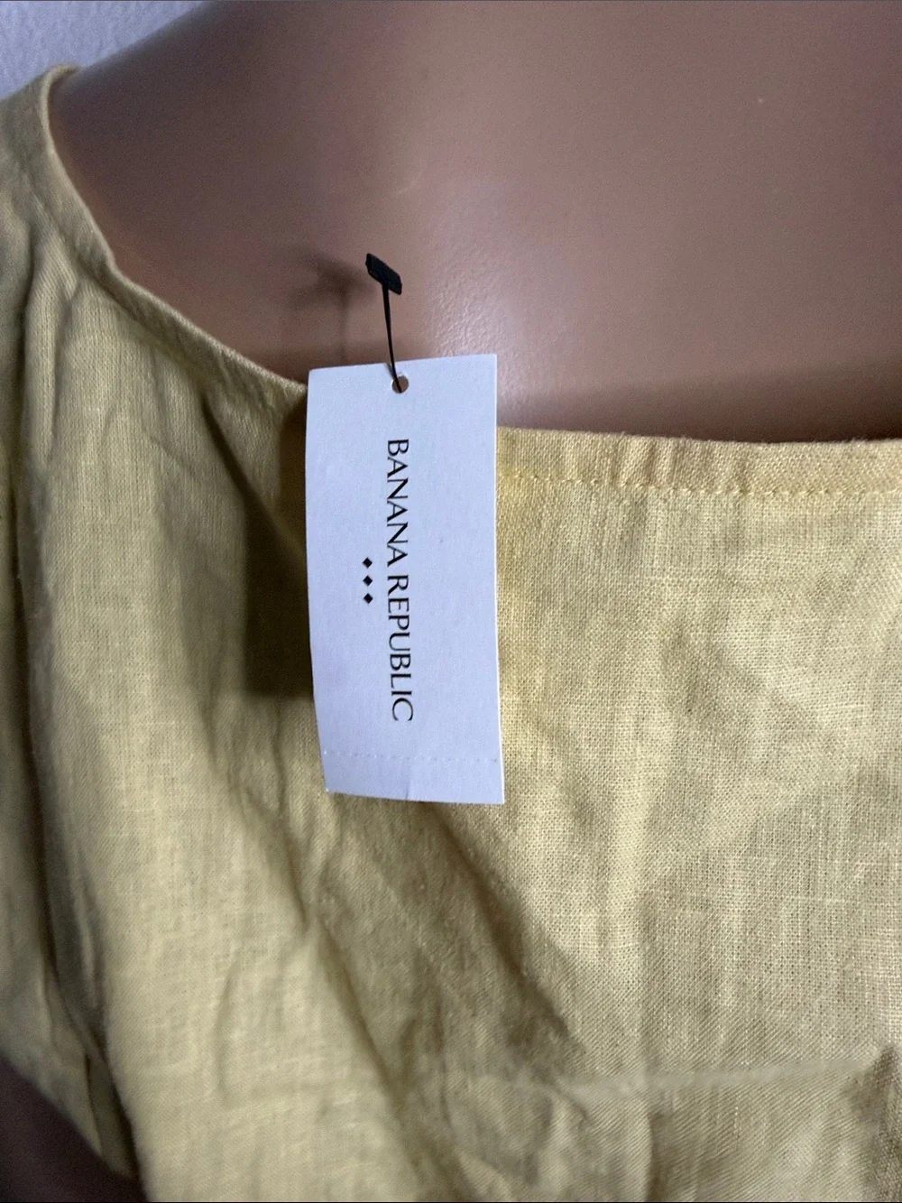 Banana Republic Linen Blend Tank Top Yellow NWT Size Large - Picture 3 of 4